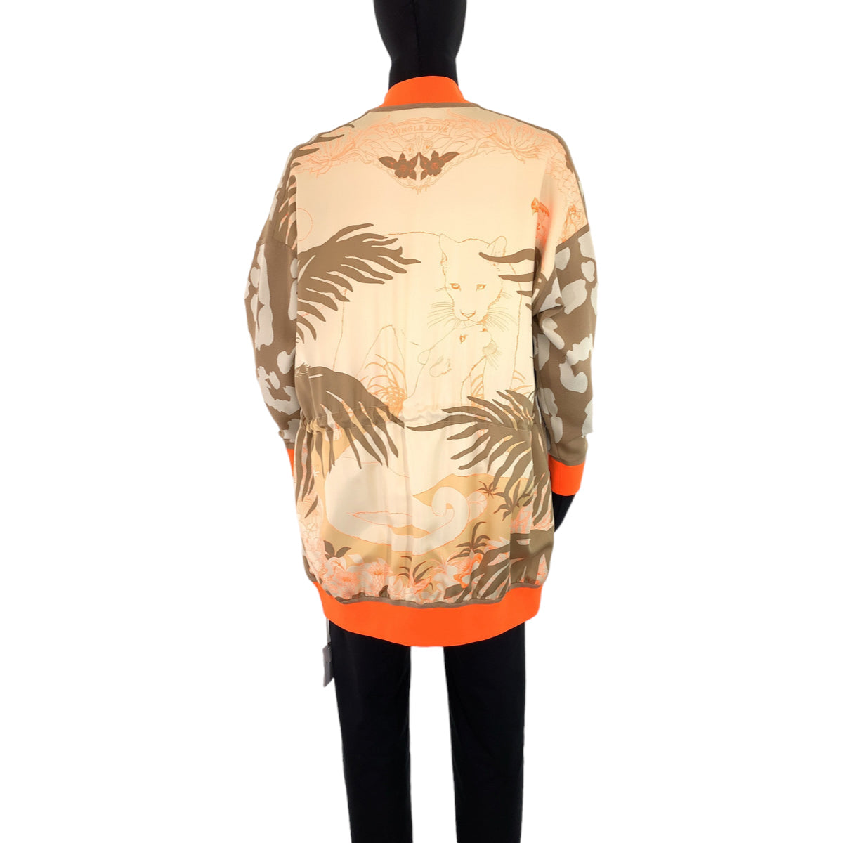 HERMES sweat 2H2816DR Silk, Polyester Brown orange Jackets Cardigans Jerseys twill laine Women 34 Used