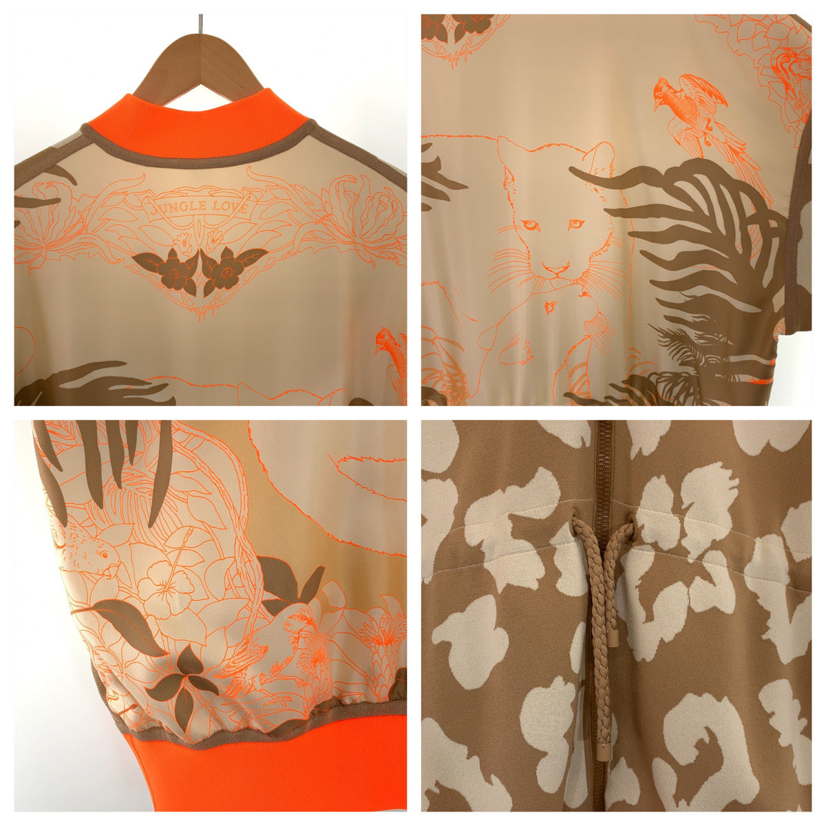HERMES sweat 2H2816DR Silk, Polyester Brown orange Jackets Cardigans Jerseys twill laine Women 34 Used