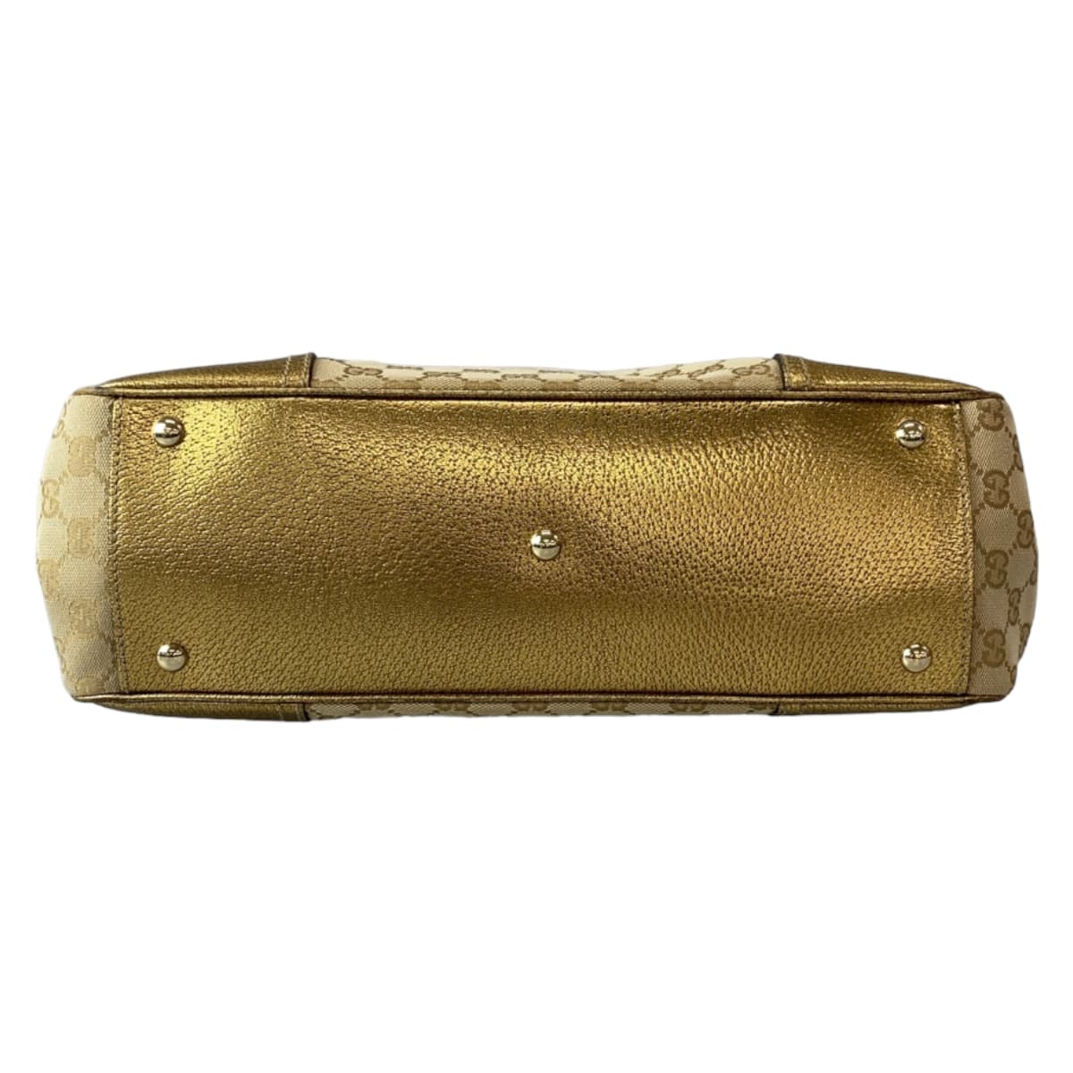 GUCCI Tote Bag 177052 GG canvas, leather gold Tote Bag Shoulder Bag Handbag Pretty Women Used