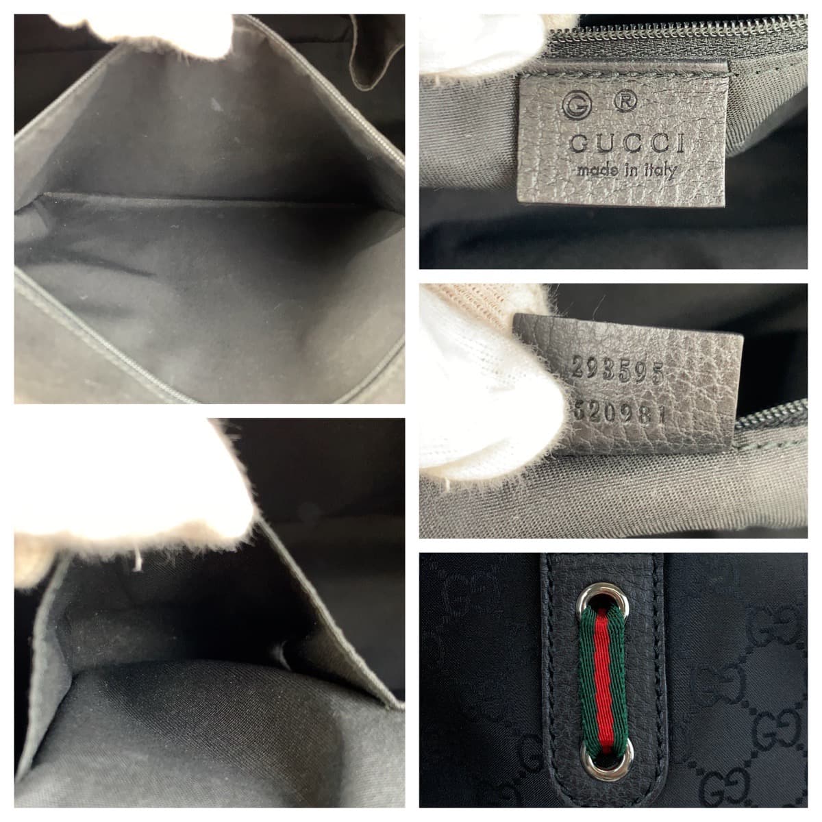 GUCCI Shoulder Bag 293595 Nylon Black black Shoulder Bag Tote Bag Boston Duffel bag Unisex Sherry line GG canvas Women Used