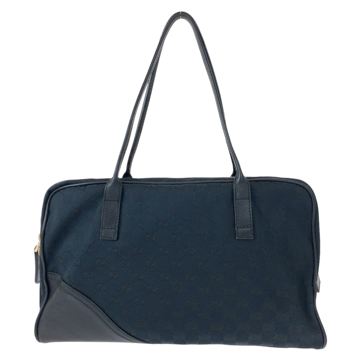 GUCCI Tote Bag 169971 GG canvas, leather Black GoldMetal Tote Bag handbag Newbrit Interlocking Medium Shelly Women Used