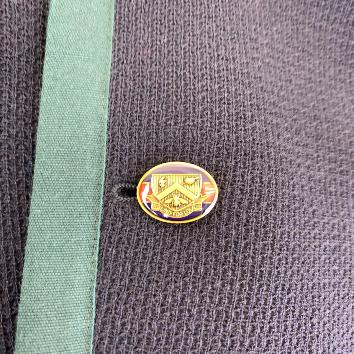 GUCCI tailored jacket 502525 wool Navy green red tailored jacket logo emblem button mens 48 Used