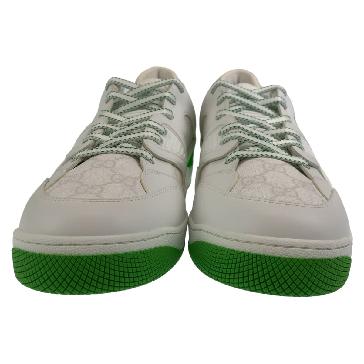 GUCCI sneakers 700290 leather White green Sneakers basketball shoes Basket GG pattern mens 11 Used
