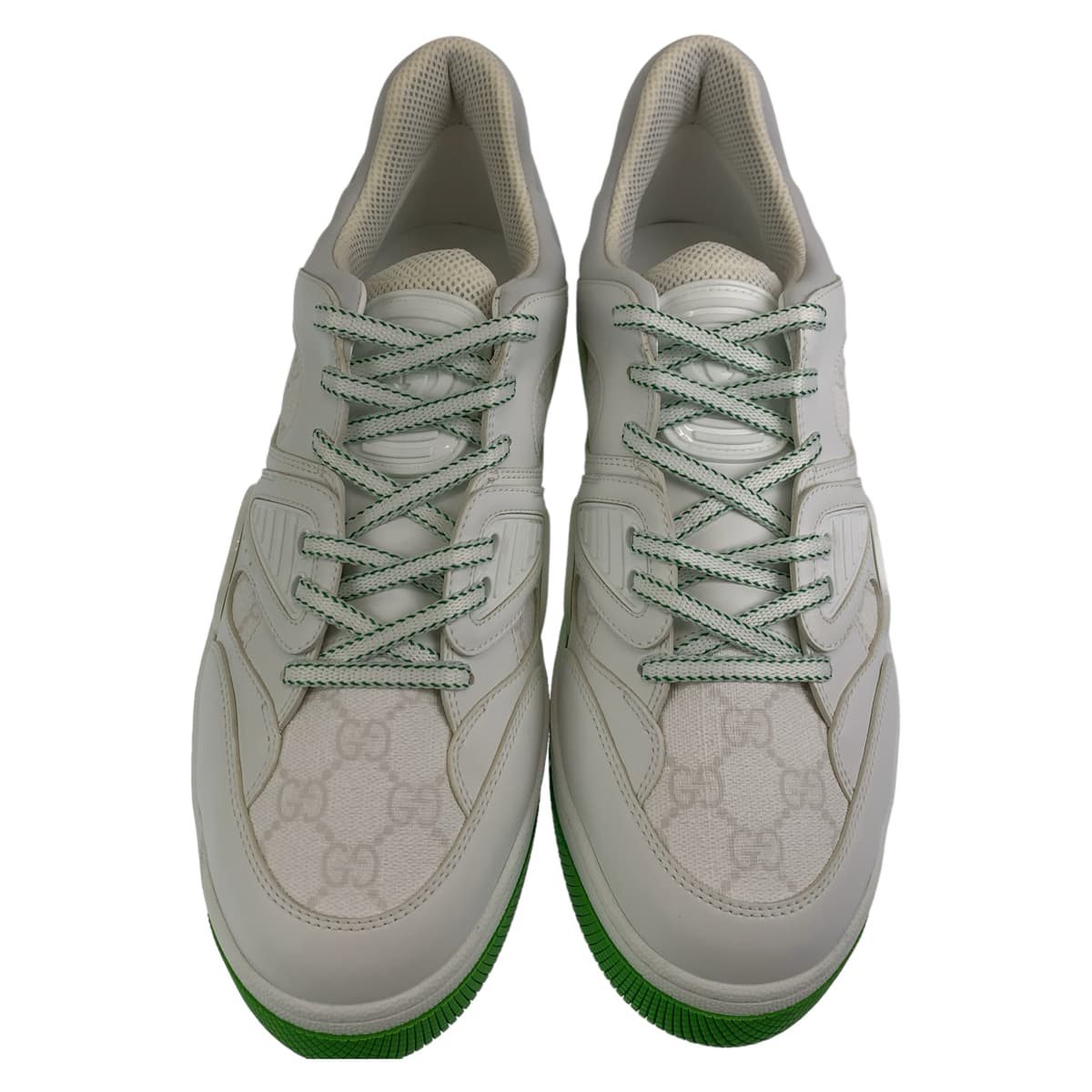 GUCCI sneakers 700290 leather White green Sneakers basketball shoes Basket GG pattern mens 11 Used