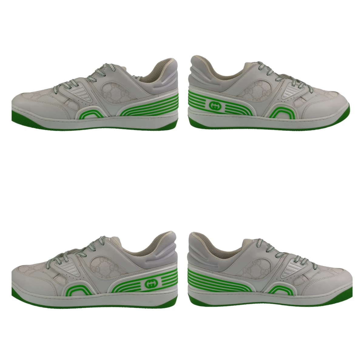 GUCCI sneakers 700290 leather White green Sneakers basketball shoes Basket GG pattern mens 11 Used