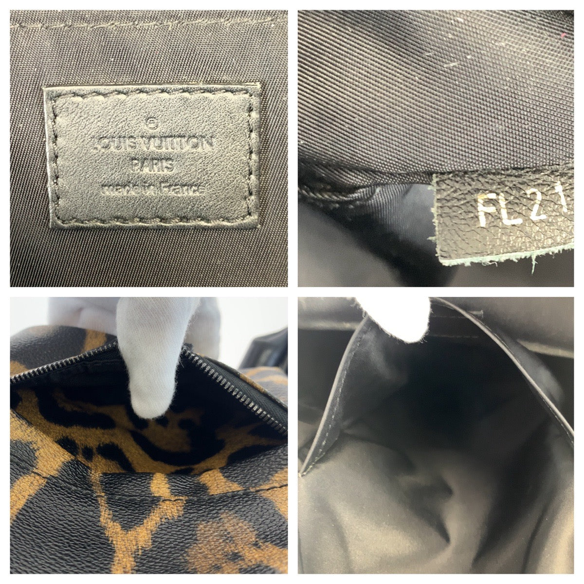 LOUIS VUITTON Backpack M52020 PVC Brown black Backpack Backpack Leopard Leopard Pattern Palm Springs PM Women Used