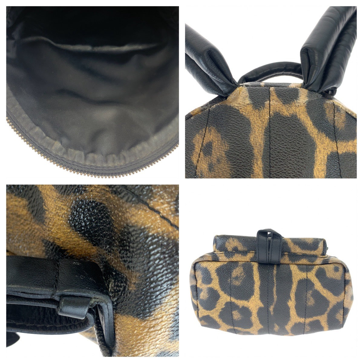 LOUIS VUITTON Backpack M52020 PVC Brown black Backpack Backpack Leopard Leopard Pattern Palm Springs PM Women Used