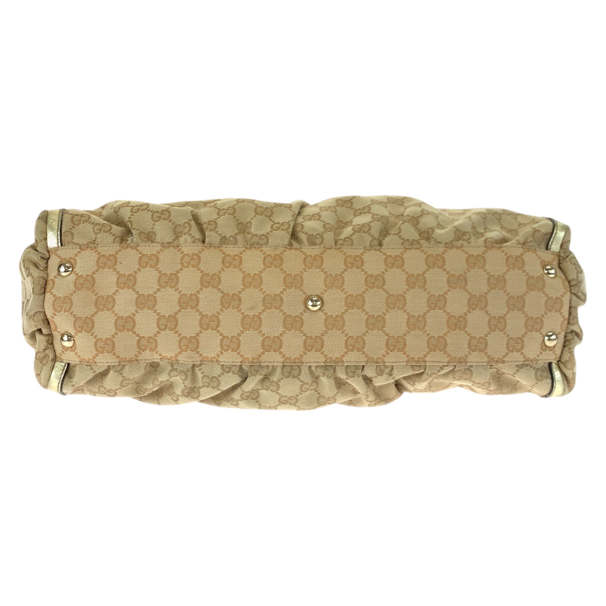 GUCCI Tote Bag 190248 GG canvas, leather Beige Gold GoldMetal Tote Bag Shoulder Bag Handbag Abbey Women Used