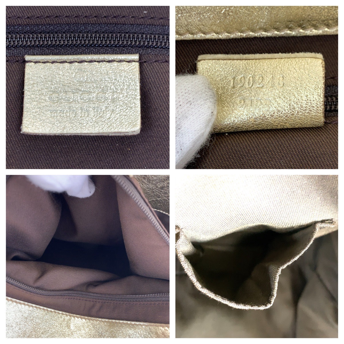 GUCCI Tote Bag 190248 GG canvas, leather Beige Gold GoldMetal Tote Bag Shoulder Bag Handbag Abbey Women Used