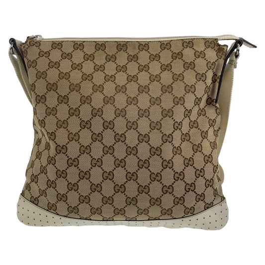 GUCCI Shoulder Bag 145857 GG canvas Beige SilverMetal Crossbody Shoulder Bag Messenger Bag GG pattern Women Used