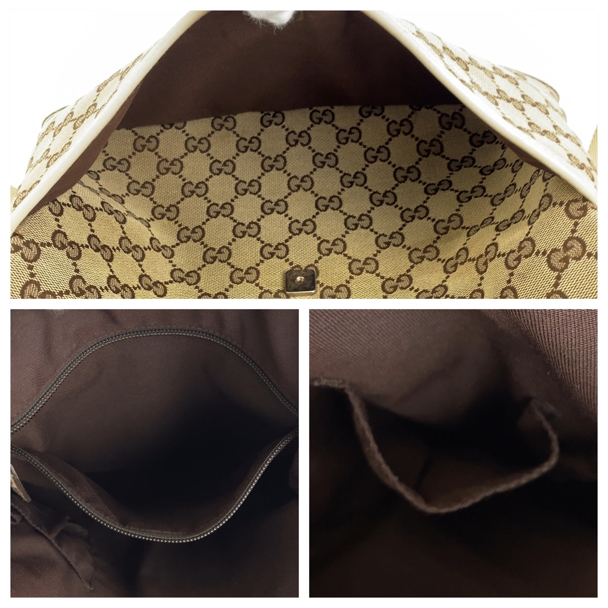 GUCCI Shoulder Bag 145857 GG canvas Beige SilverMetal Crossbody Shoulder Bag Messenger Bag GG pattern Women Used