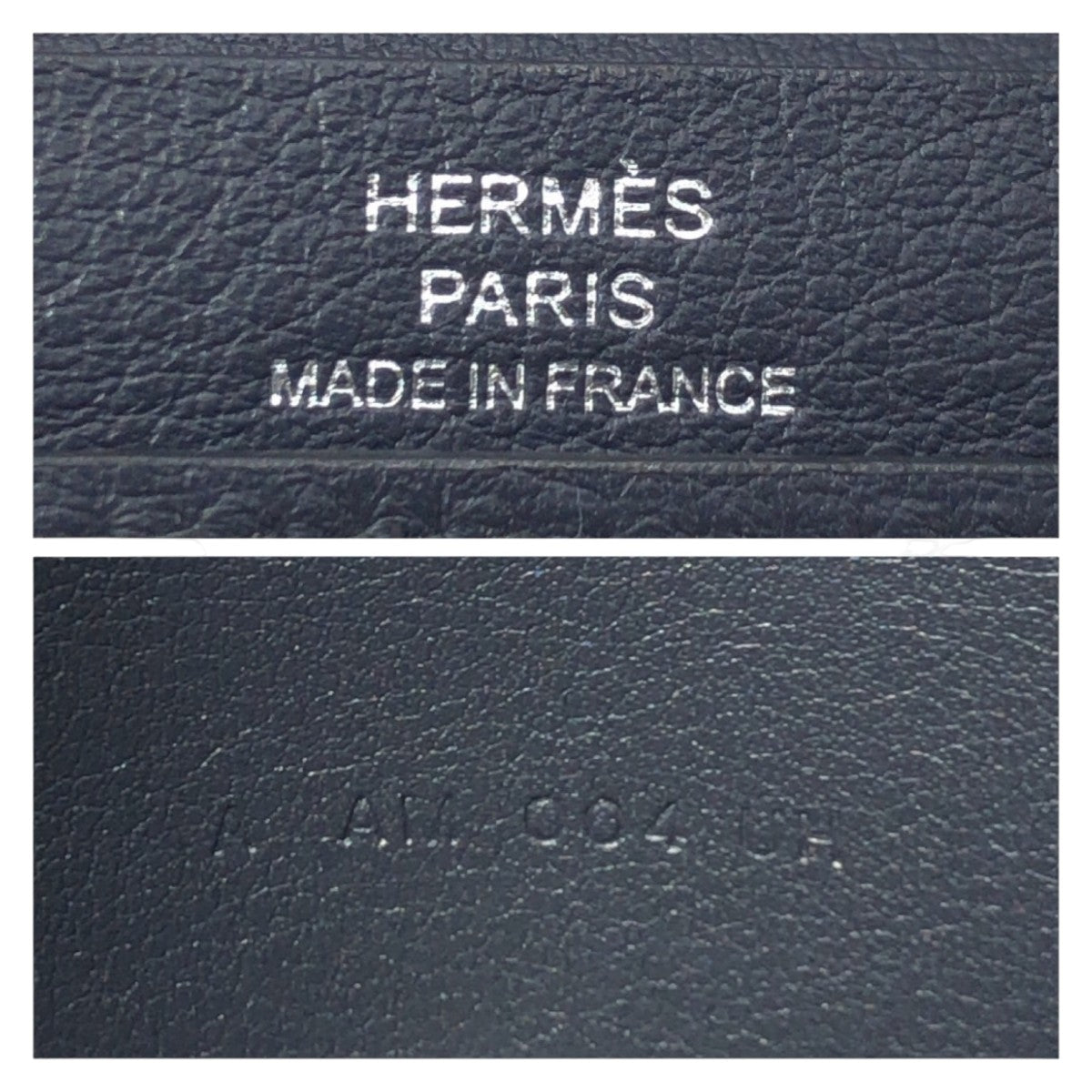 HERMES Bill Compartment leather Black black Bill Compartment Bifold Wallet Citizen twill mens Used