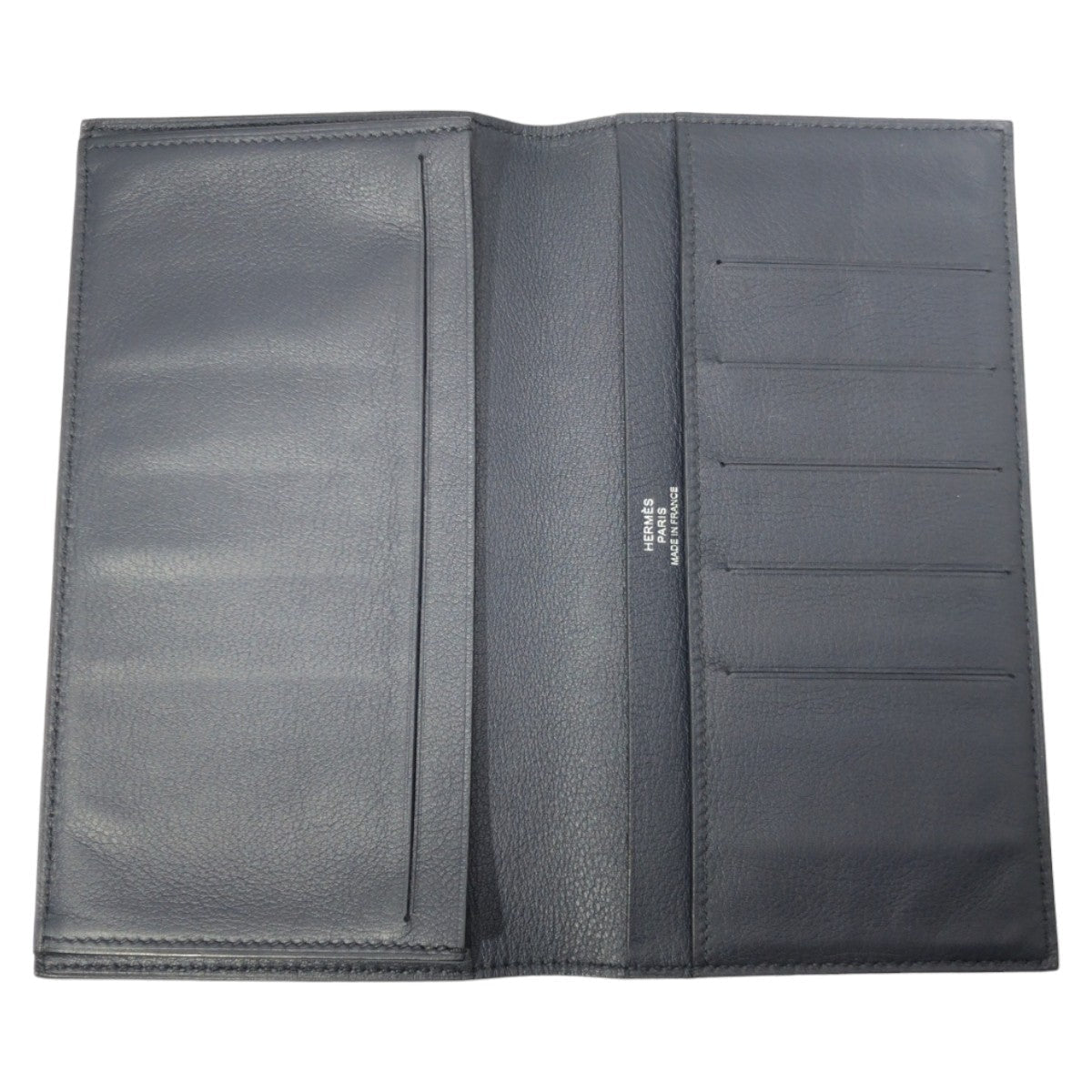HERMES Bill Compartment leather Black black Bill Compartment Bifold Wallet Citizen twill mens Used