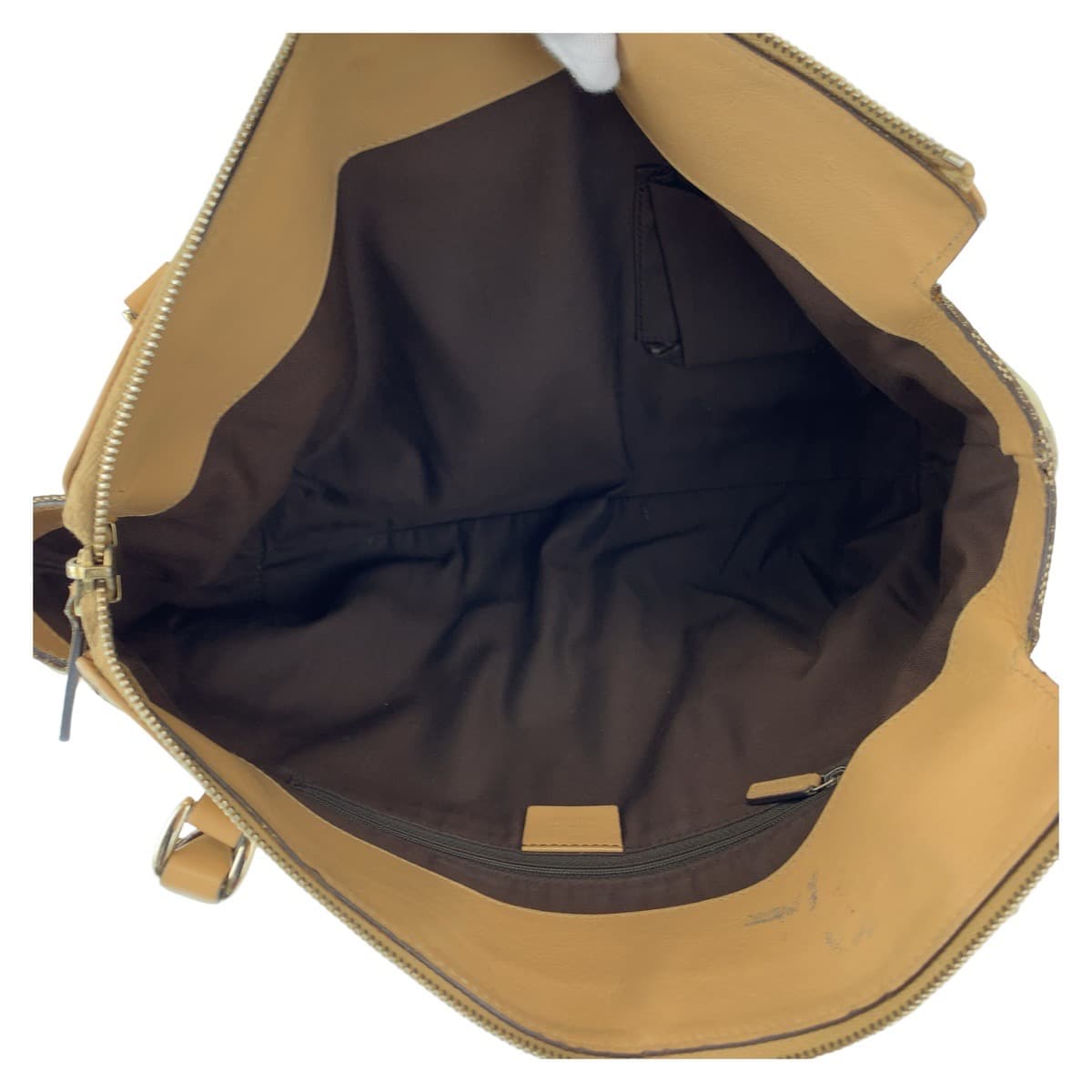 GUCCI Tote Bag 189831 GG canvas, leather Beige Brown Gold Metal Tote Bag Shoulder Bag Handbag Abbey Women Used