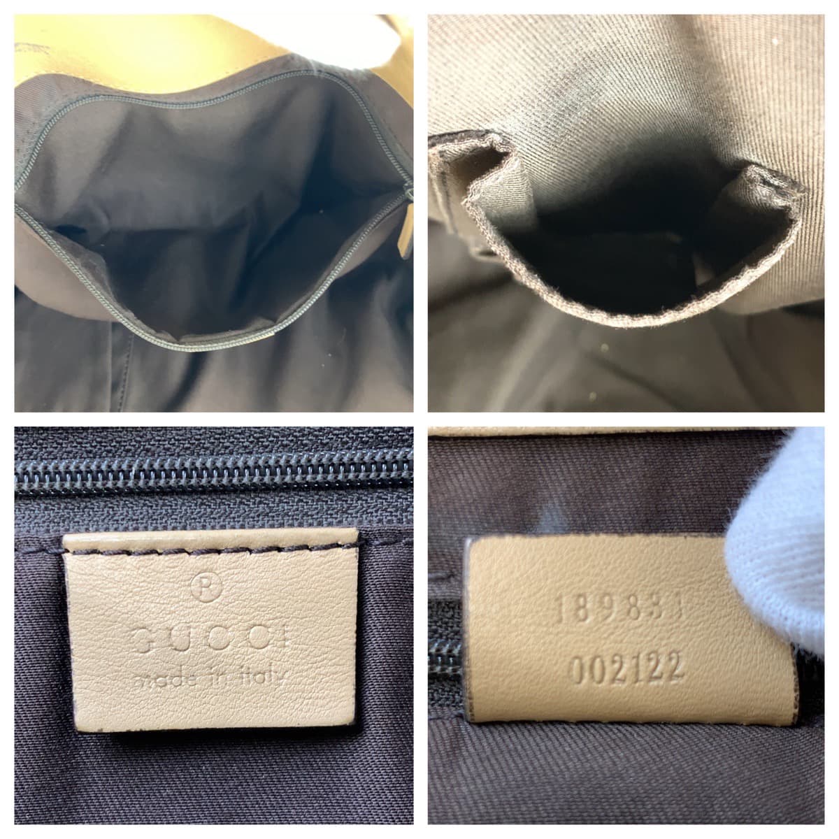 GUCCI Tote Bag 189831 GG canvas, leather Beige Brown Gold Metal Tote Bag Shoulder Bag Handbag Abbey Women Used