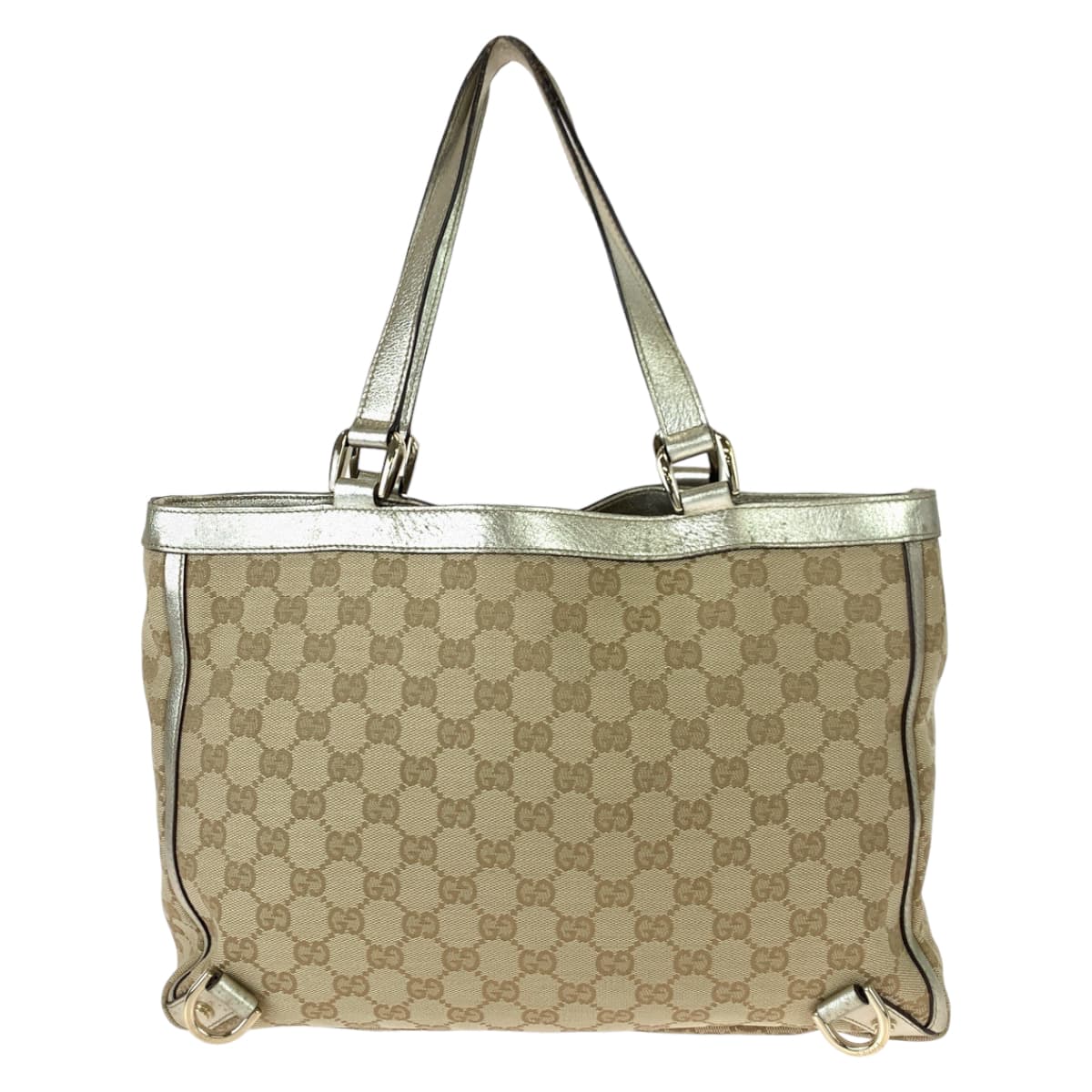 GUCCI Tote Bag 170004 GG canvas, leather beige gold gold Tote Bag Handbag Shoulder Bag Abbey Women Used
