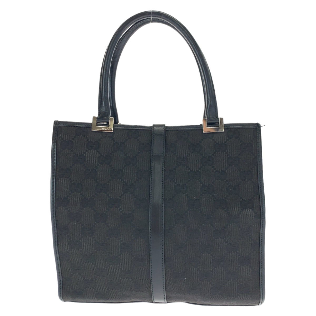 GUCCI Tote Bag 002 1065 GG canvas Black SilverMetal Tote Bag handbag Jackie Women Used