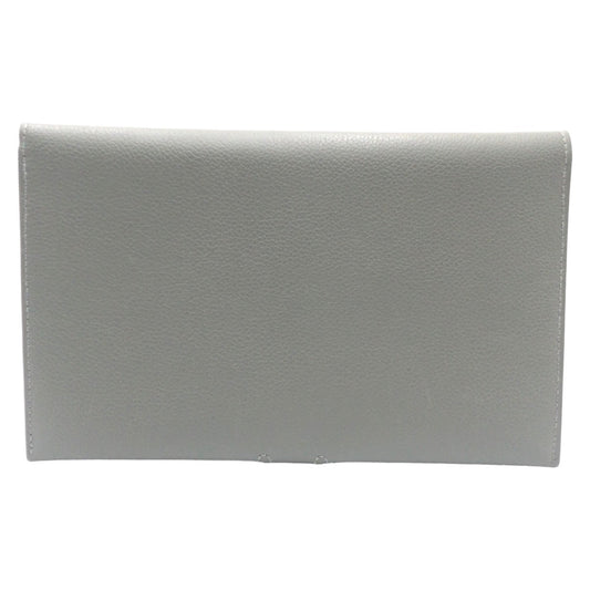 HERMES Long Wallet Purse leather Grey SilverMetal Long Wallet Purse RMS Tutankhamun Women Used