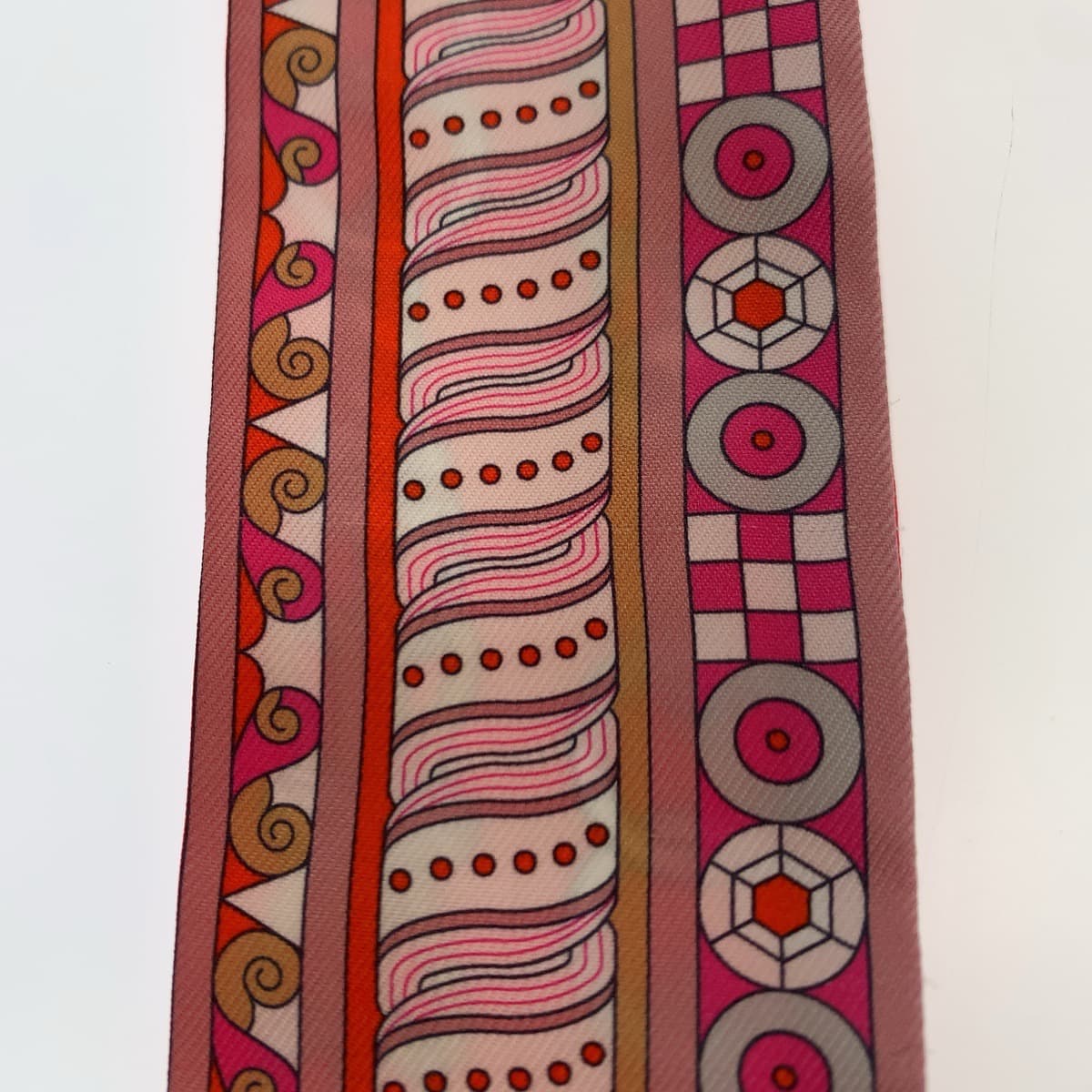 HERMES scarf silk Red Pink Multicolor scarf ribbon Twilly HARNAIS EN ROSACE Women Used