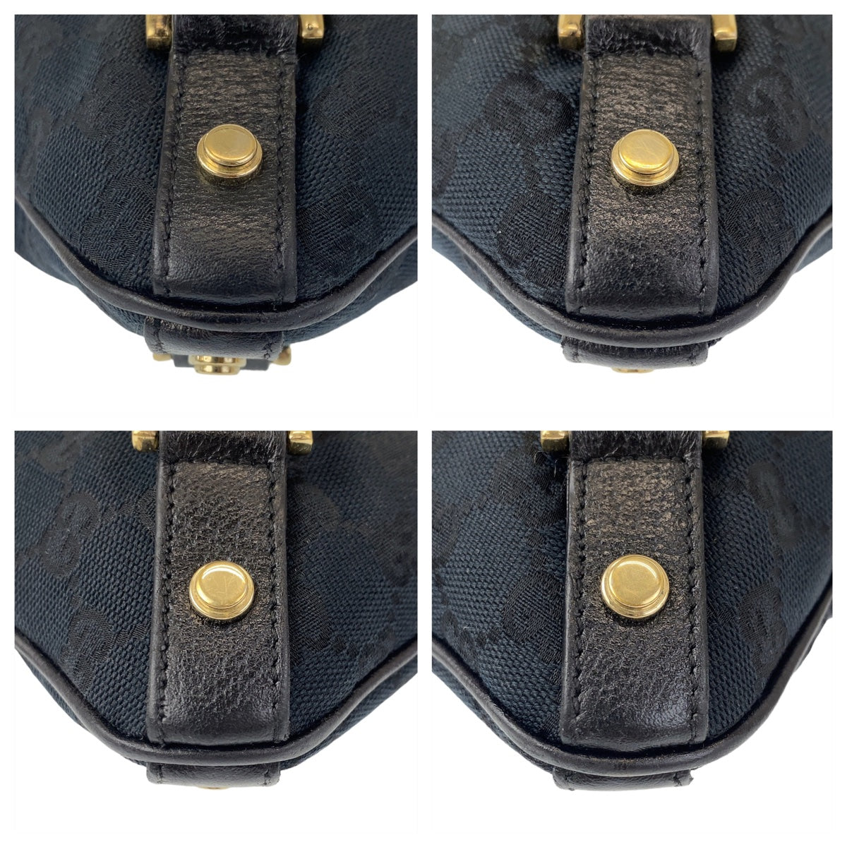 GUCCI Shoulder Bag 131326 GG canvas, leather Black GoldMetal Crossbody Shoulder Bag Messenger Bag Abbey Women Used