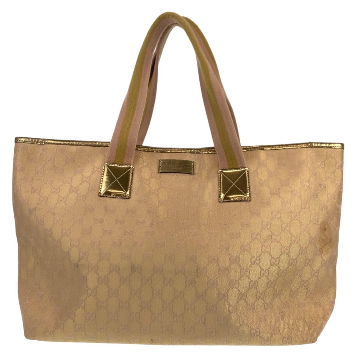 GUCCI Tote Bag 267474 001013 GG canvas Beige gold Tote Bag Shoulder Bag Unisex Women Used