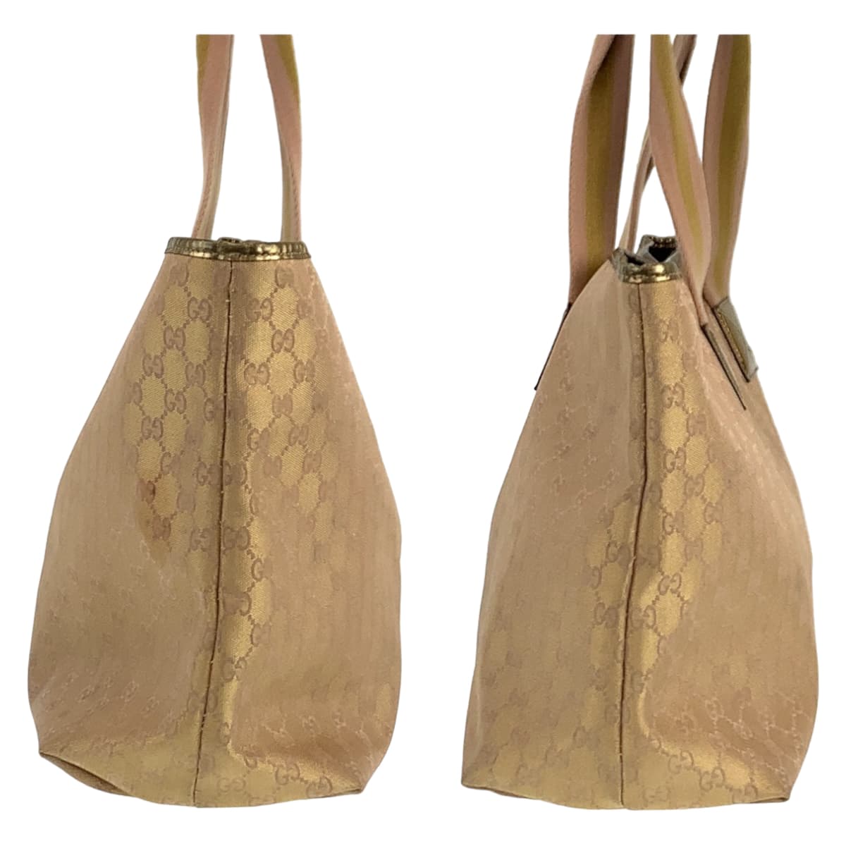 GUCCI Tote Bag 267474 001013 GG canvas Beige gold Tote Bag Shoulder Bag Unisex Women Used