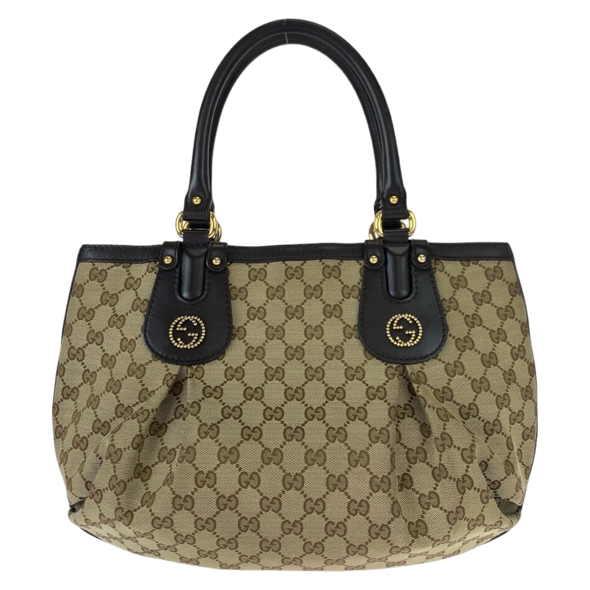GUCCI Tote Bag 269953 GG canvas, leather Beige brown Tote Bag Shoulder Bag Women Used