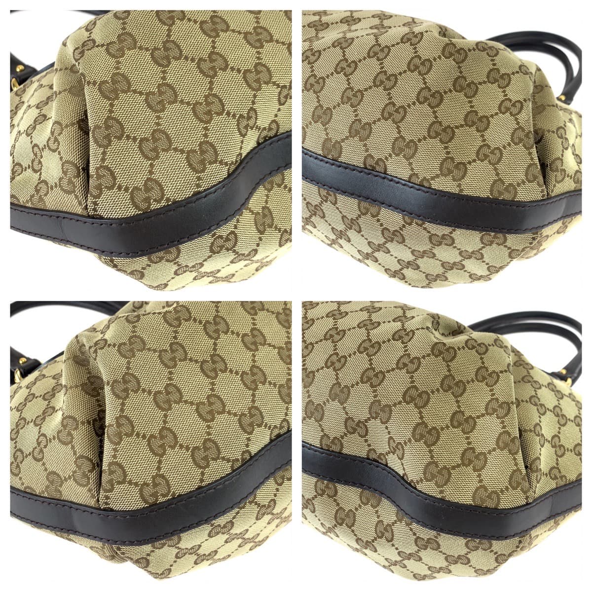 GUCCI Tote Bag 269953 GG canvas, leather Beige brown Tote Bag Shoulder Bag Women Used