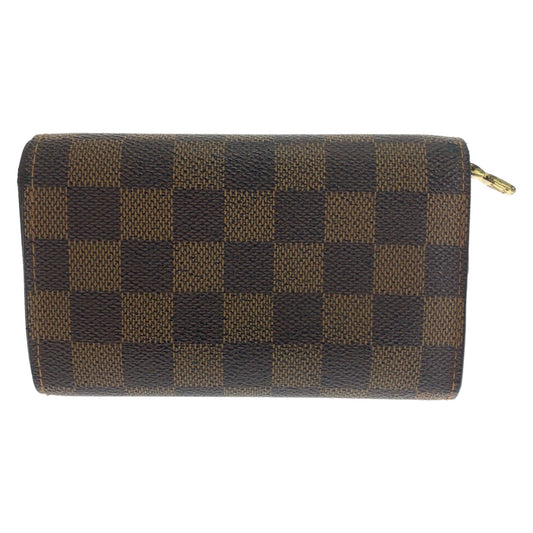 LOUIS VUITTON Bifold Wallet N61730 PVC Brown Gold Metal Folding wallet Compact wallet Damier L-Zip Portonet Bie Tresol Women Used