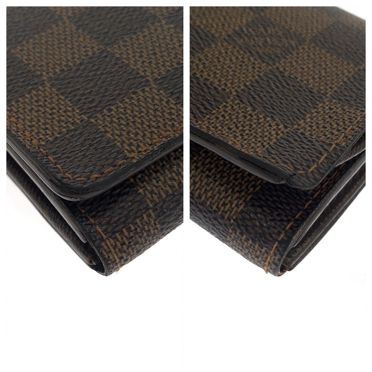 LOUIS VUITTON Bifold Wallet N61730 PVC Brown Gold Metal Folding wallet Compact wallet Damier L-Zip Portonet Bie Tresol Women Used