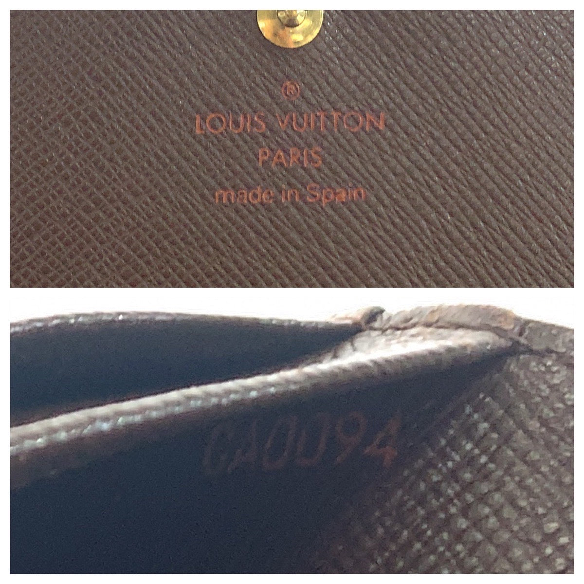 LOUIS VUITTON Bifold Wallet N61730 PVC Brown Gold Metal Folding wallet Compact wallet Damier L-Zip Portonet Bie Tresol Women Used