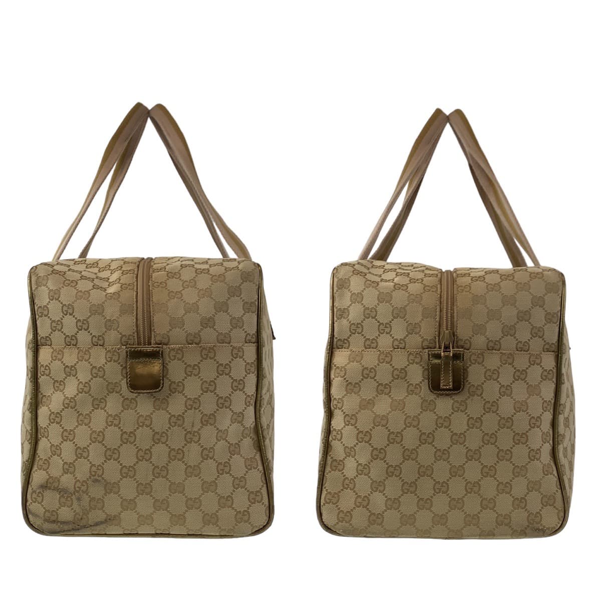 GUCCI Boston Duffel bag 153240 GG canvas Beige Gold Metal Boston Duffel bag Handbag Unisex GG pattern Women Used