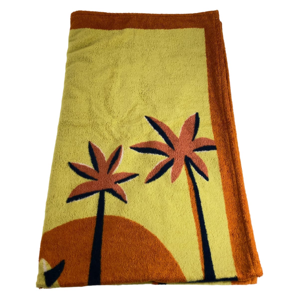 HERMES towel cotton Orange multicolor Beach towel Aprs La Vague Beach towel Women Used