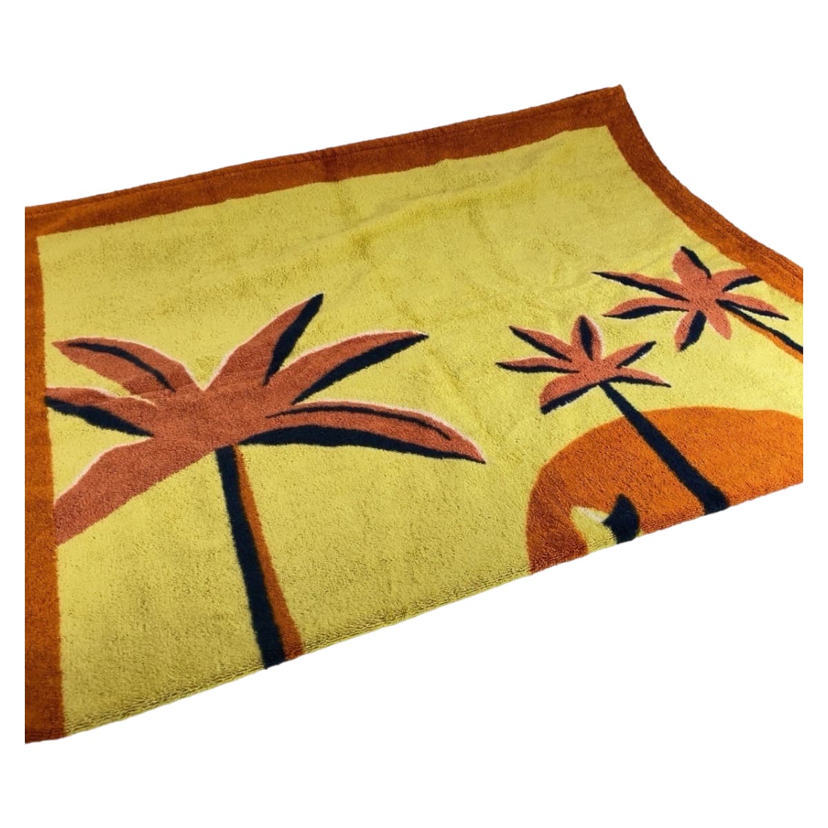 HERMES towel cotton Orange multicolor Beach towel Aprs La Vague Beach towel Women Used