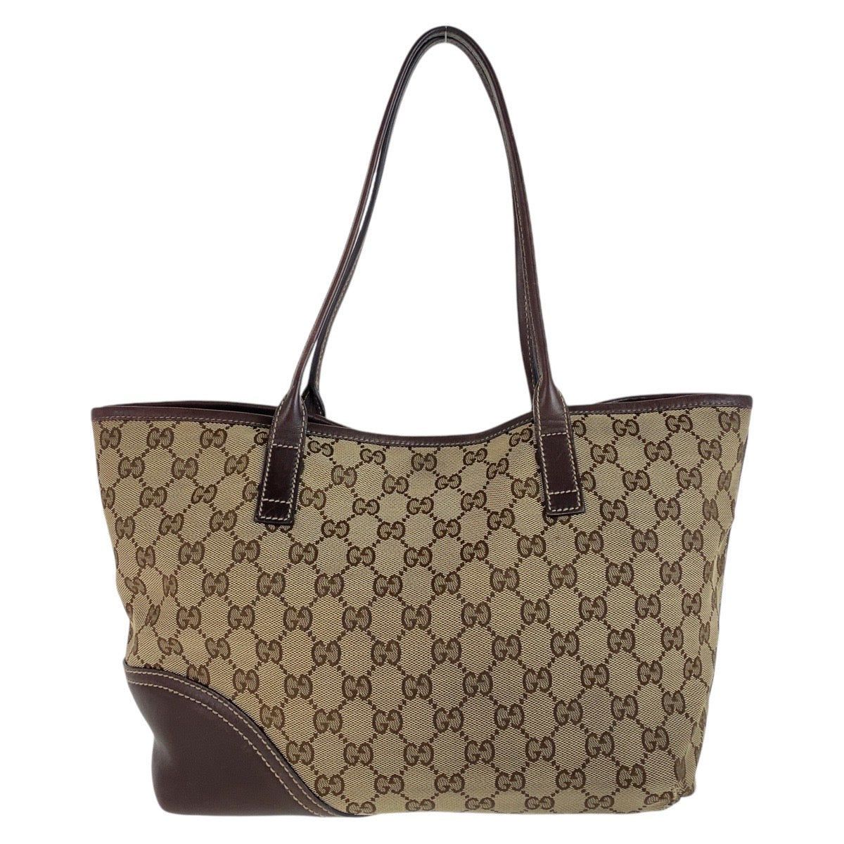 GUCCI Tote Bag 169946 GG canvas, leather Brown Beige Gold Metal Tote Bag Handbag Shoulder Bag Interlocking G New Brit GG pattern Women Used