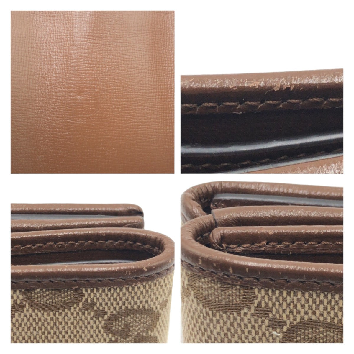 GUCCI Tri-fold wallet GG canvas Brown SilverMetal Folding wallet Compact wallet Balenciaga Collaboration The Hacker Project mens Used