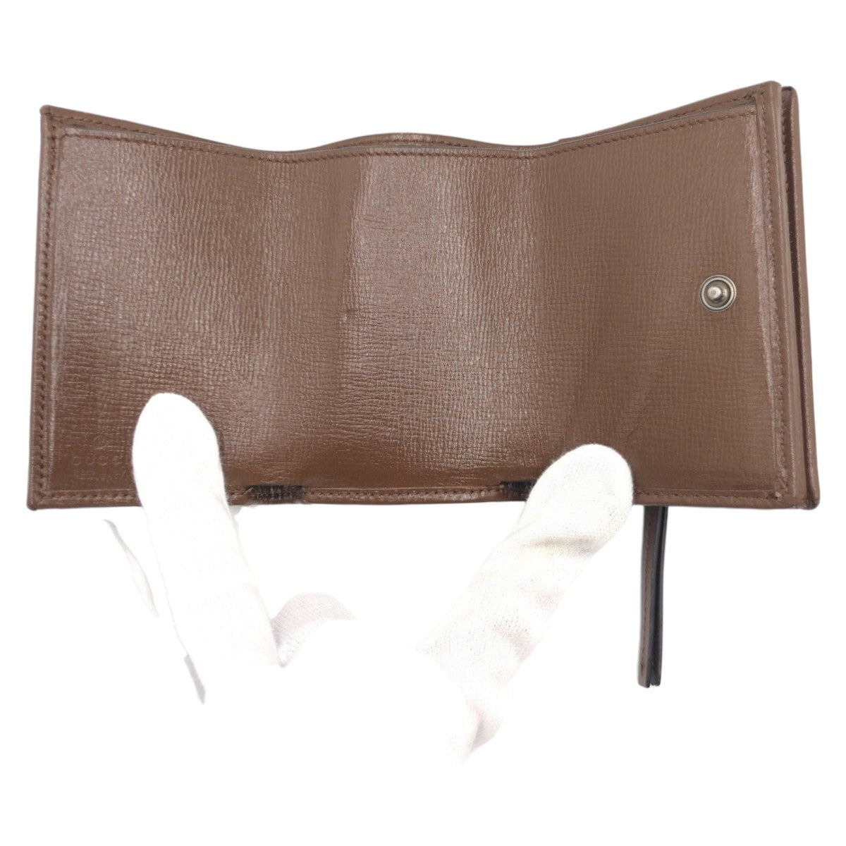 GUCCI Tri-fold wallet GG canvas Brown SilverMetal Folding wallet Compact wallet Balenciaga Collaboration The Hacker Project mens Used