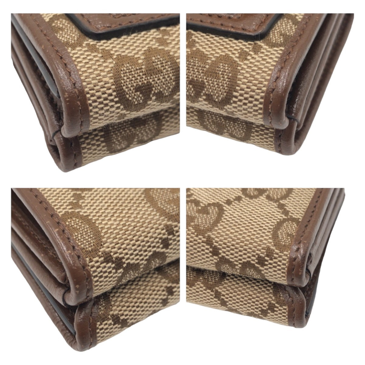 GUCCI Tri-fold wallet GG canvas Brown SilverMetal Folding wallet Compact wallet Balenciaga Collaboration The Hacker Project mens Used
