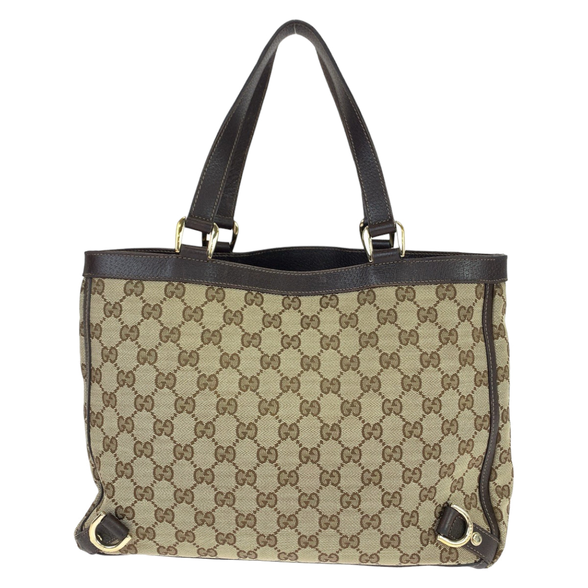 GUCCI Tote Bag 170004 GG canvas, leather Beige Brown Gold Metal Tote Bag Shoulder Bag Abbey Women Used