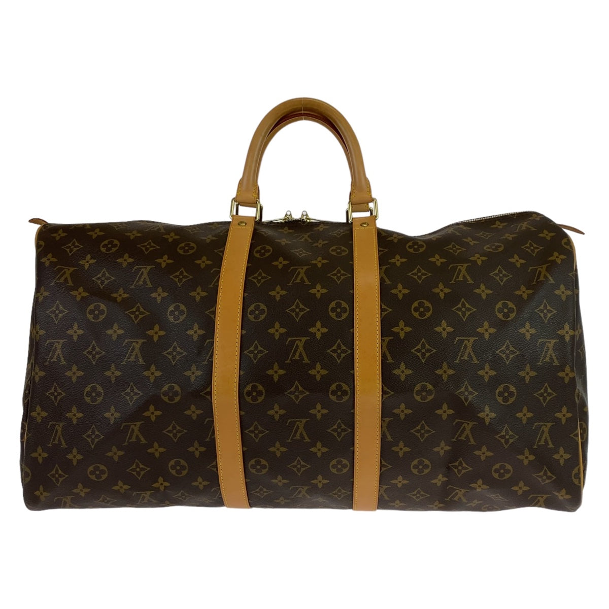 LOUIS VUITTON Boston Duffel bag M41424 PVC Brown Gold Metal Boston Duffel bag unisex Monogram Keepall 55 mens Used
