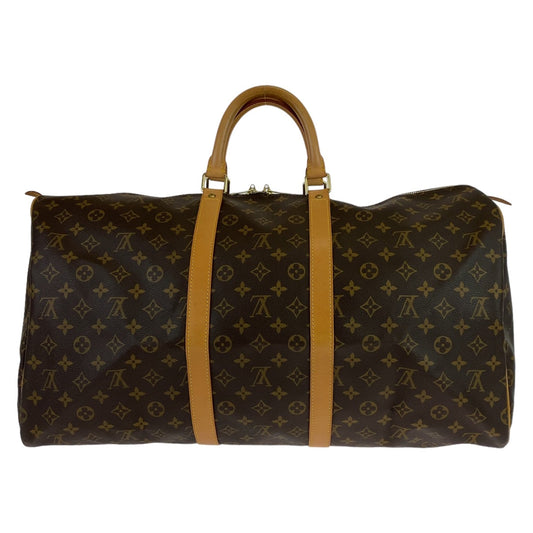 LOUIS VUITTON Boston Duffel bag M41424 PVC Brown Gold Metal Boston Duffel bag unisex Monogram Keepall 55 mens Used