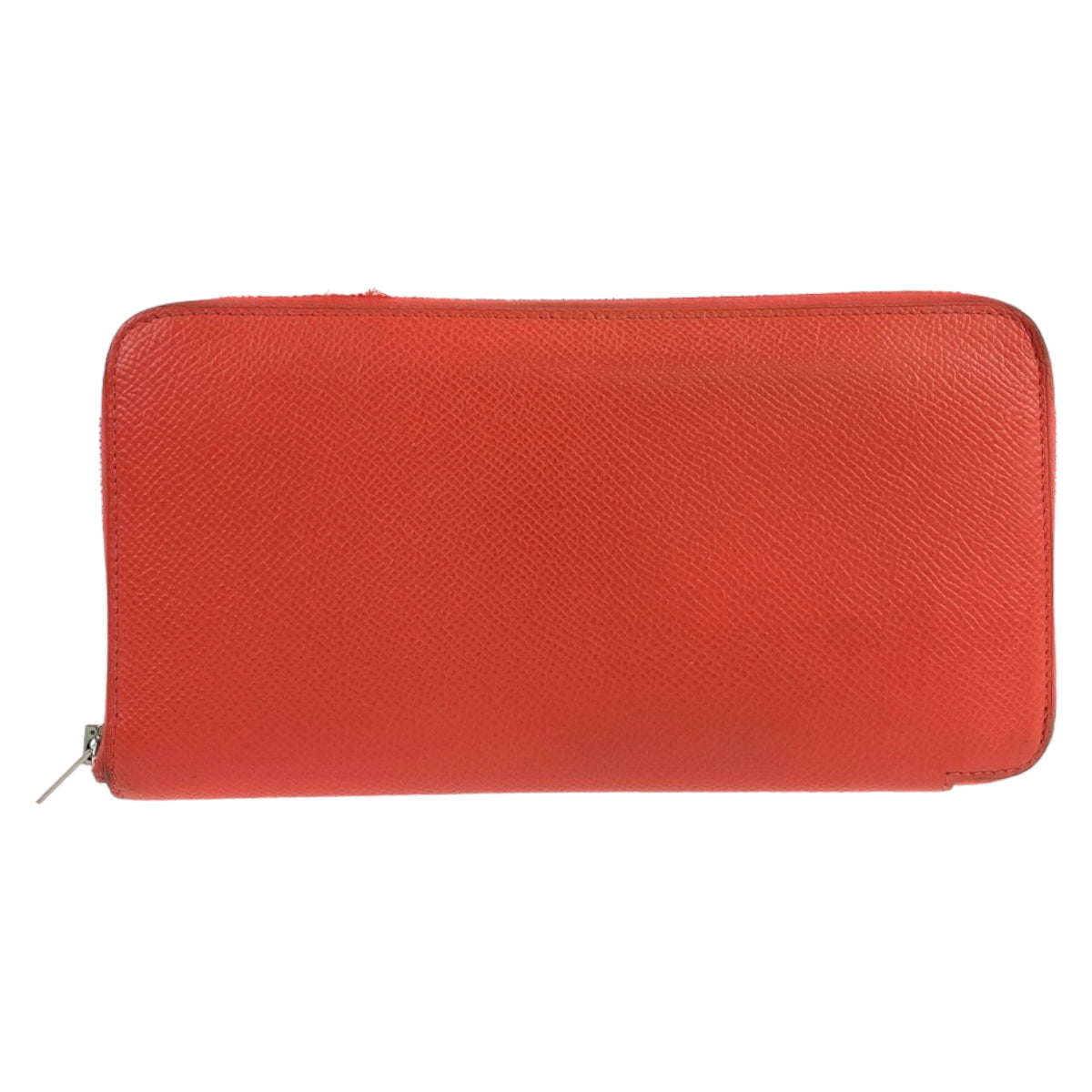 HERMES Long Wallet Purse Epsom Red orange Long Wallet Purse Zip Around Azap long silk in Women Used