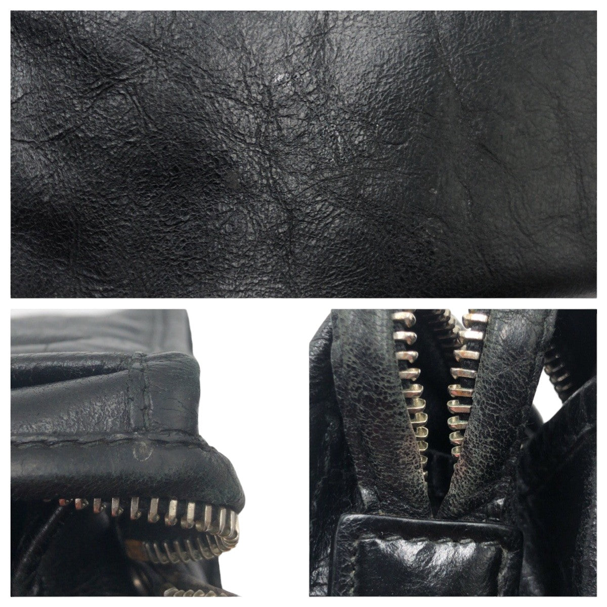 GUCCI Clutch bag leather black Clutch bag business bag Interlocking mens Used