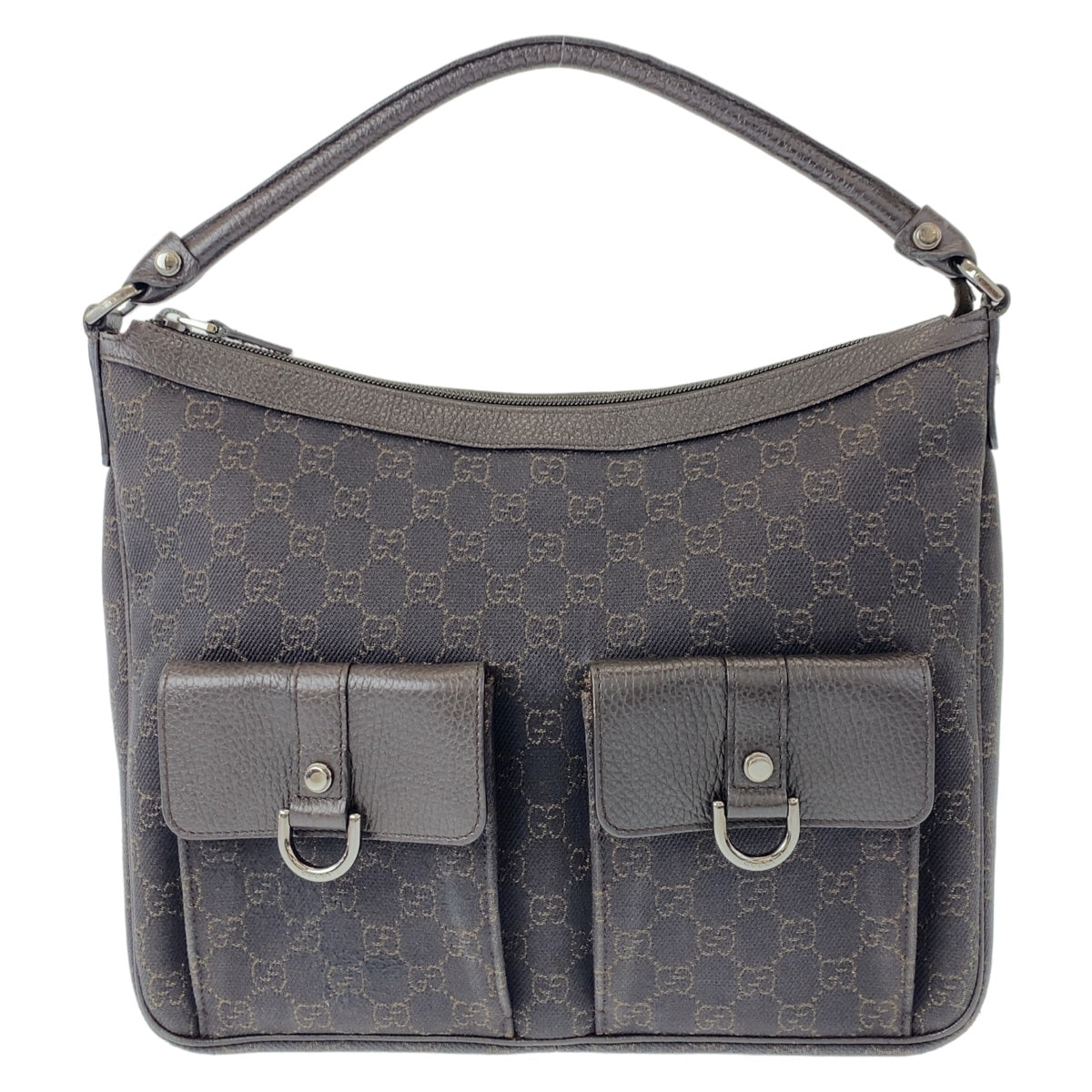 GUCCI Shoulder Bag 293581 GG canvas, leather Brown Silver Metal Hobo Shoulder Bag Handbag Abbey GG pattern Women Used