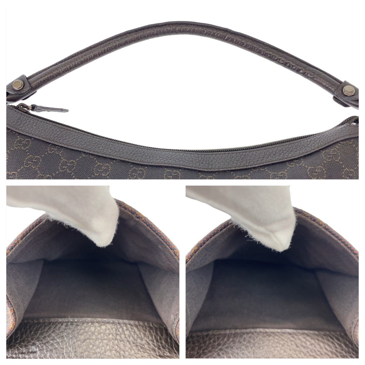 GUCCI Shoulder Bag 293581 GG canvas, leather Brown Silver Metal Hobo Shoulder Bag Handbag Abbey GG pattern Women Used