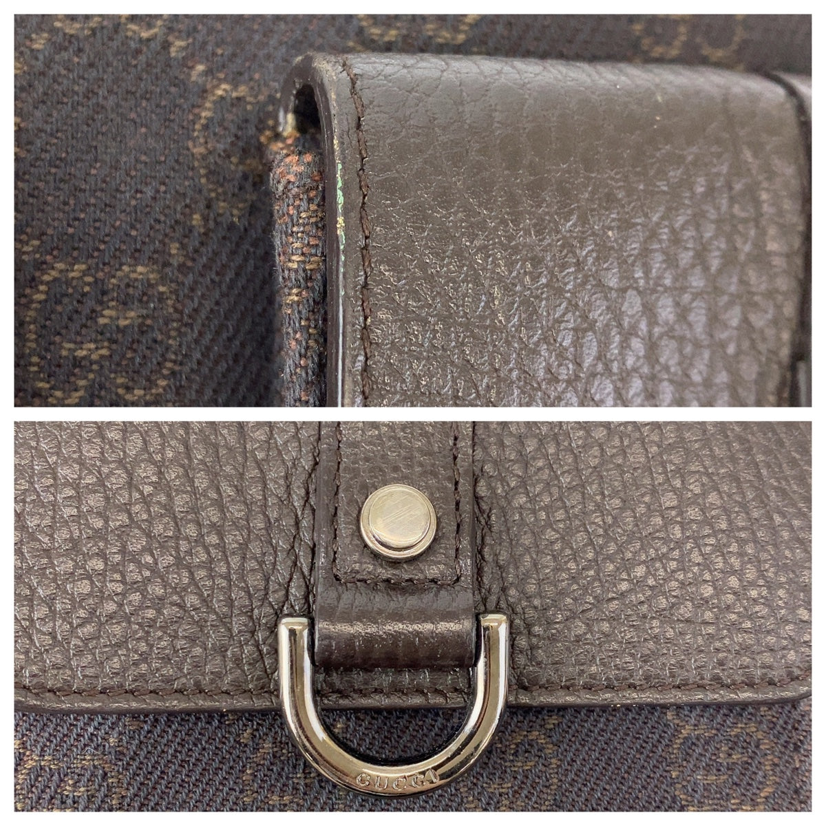 GUCCI Shoulder Bag 293581 GG canvas, leather Brown Silver Metal Hobo Shoulder Bag Handbag Abbey GG pattern Women Used