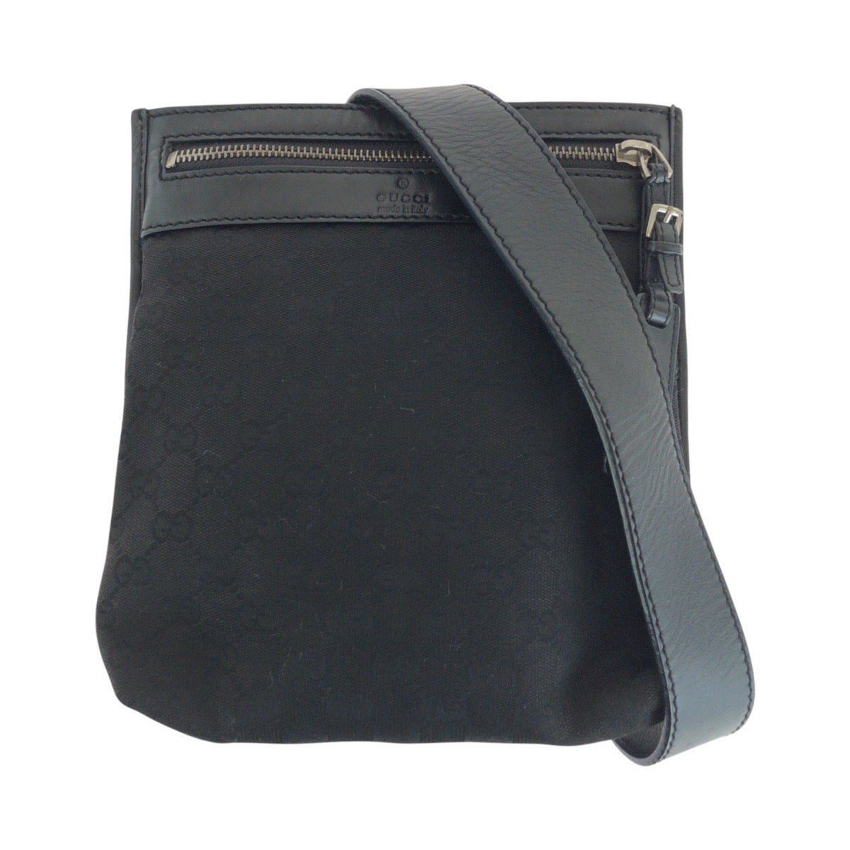 GUCCI Shoulder Bag 92562 GG canvas, leather Black SilverMetal Shoulder Bag pochette mens Used