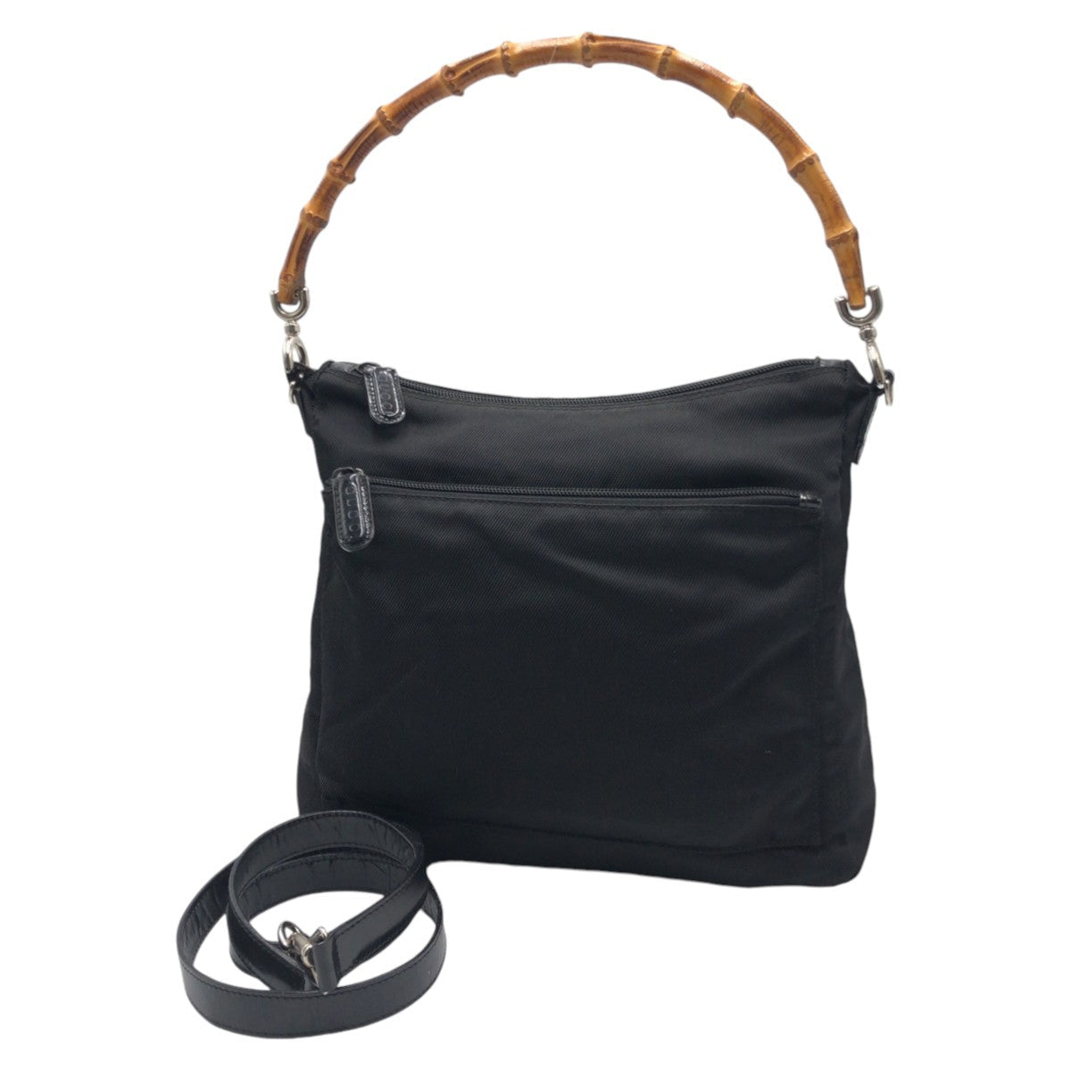 GUCCI Handbag Nylon Black black Handbag Shoulder Bag 2way Bamboo Women Used