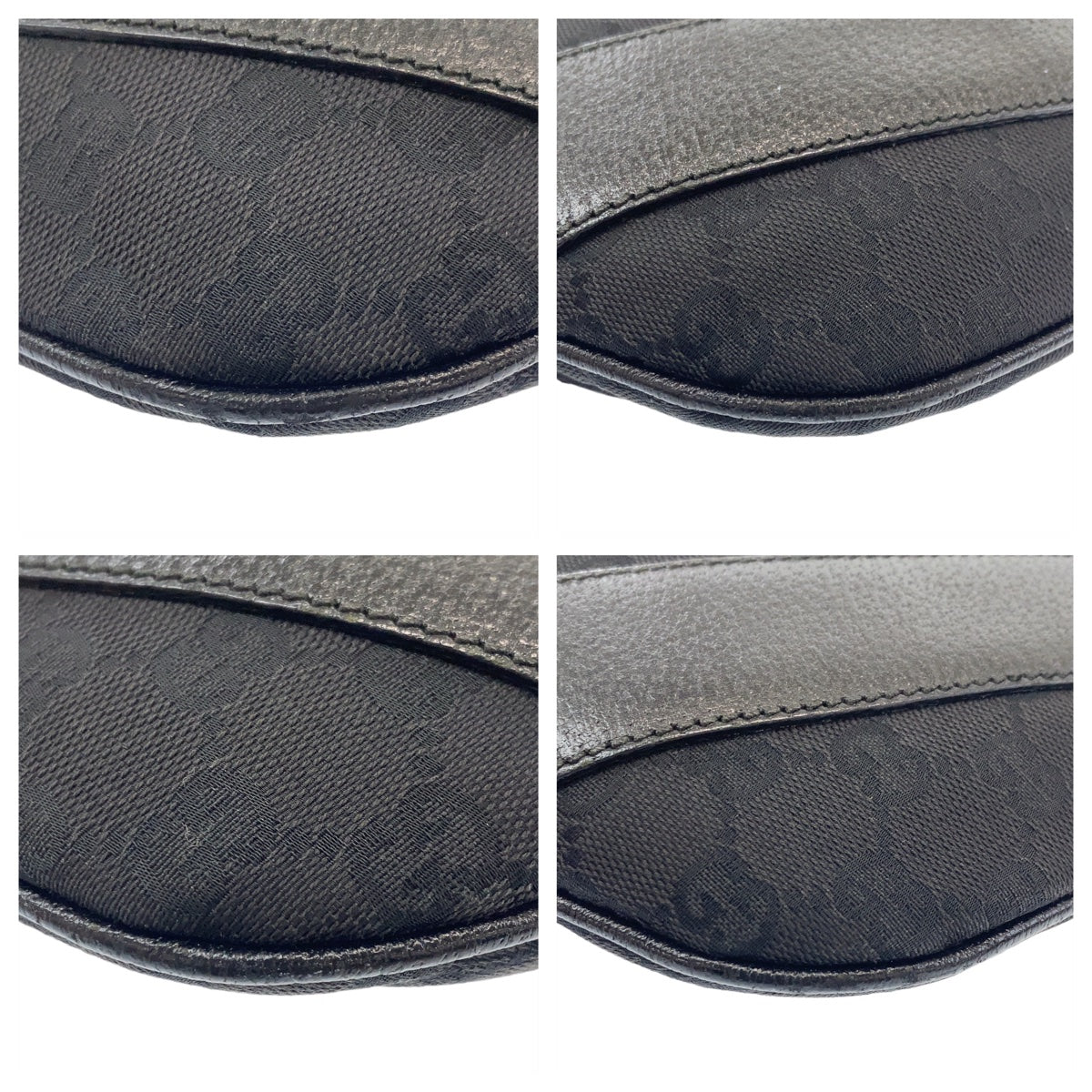 GUCCI Shoulder Bag 124357 GG canvas, leather Black Silver Metal Hobo Shoulder Bag Handbag Hobo GG pattern Women Used