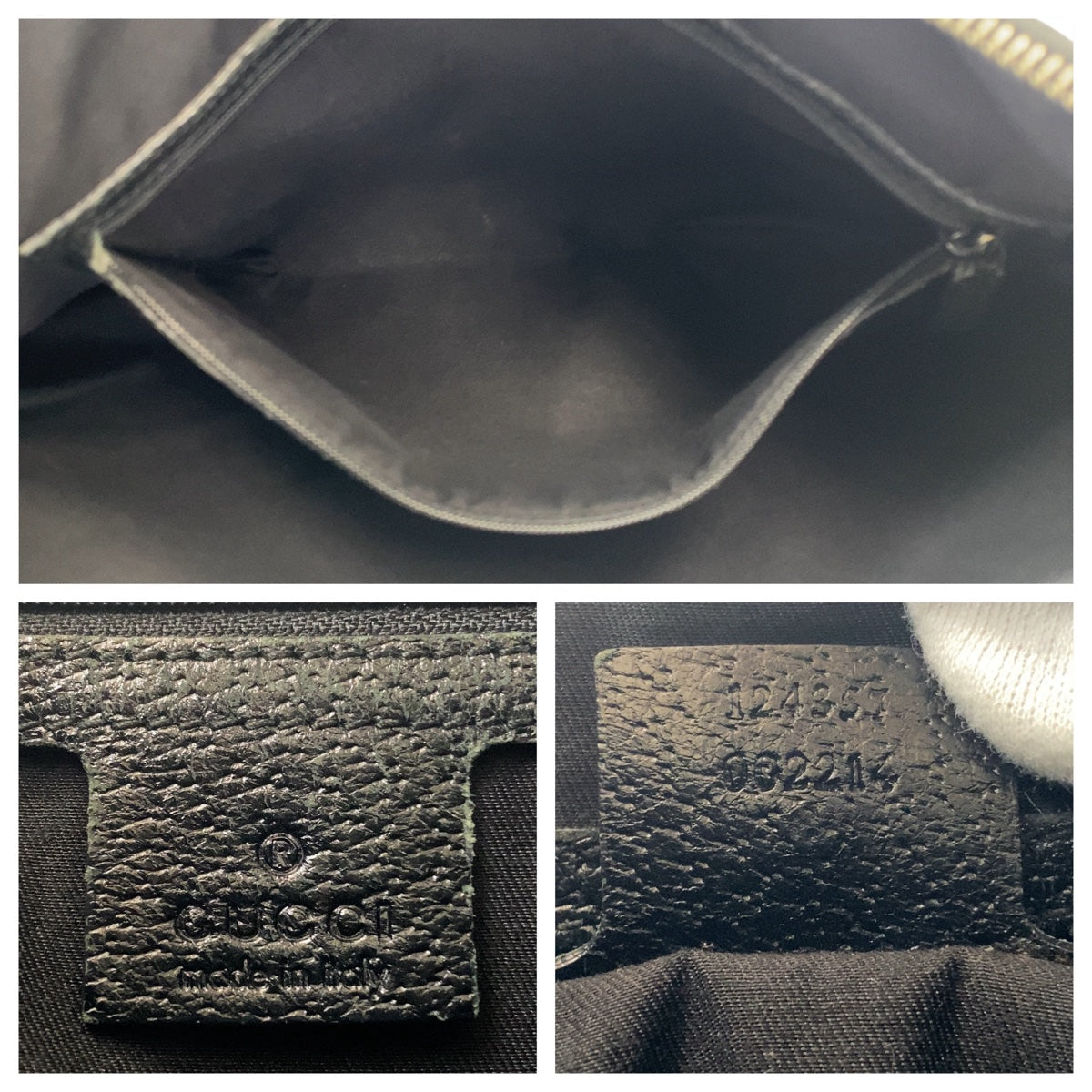 GUCCI Shoulder Bag 124357 GG canvas, leather Black Silver Metal Hobo Shoulder Bag Handbag Hobo GG pattern Women Used